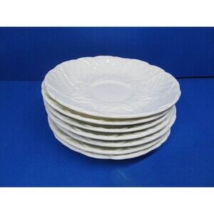 Coalport Country Ware 5 1/2"Embossed Leaf Saucers  Set Of 6  Read Description